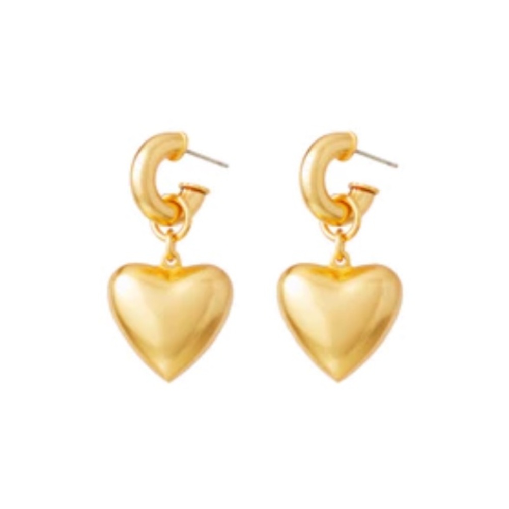 Roxanne Assoulin The Puffy Heart Gold Earrings